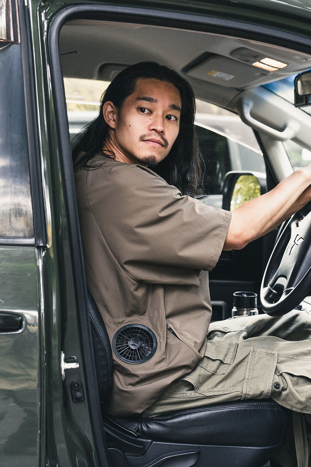 RICO AIR FAN BROWN KHAKI &lt;DEVICE SET&gt;